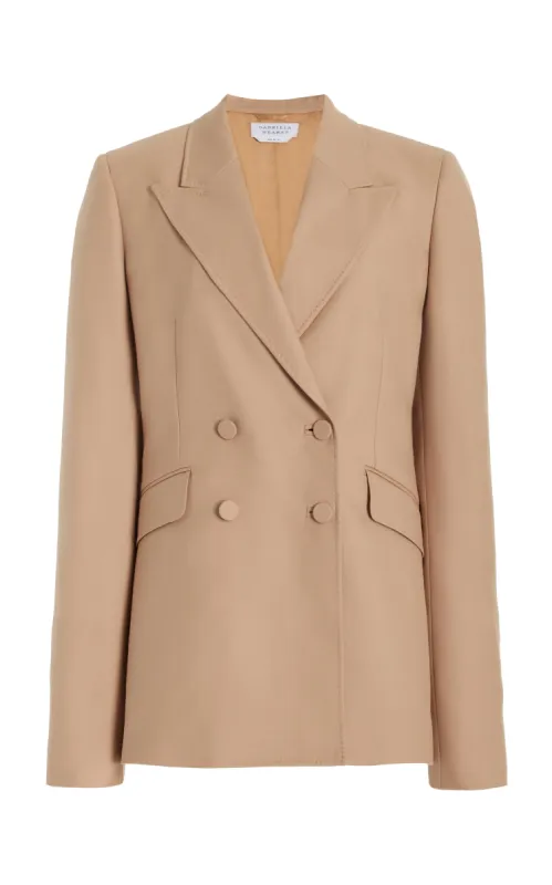 Stephanie Blazer in Camel Virgin Wool Twill sold by Gabriela Hearst