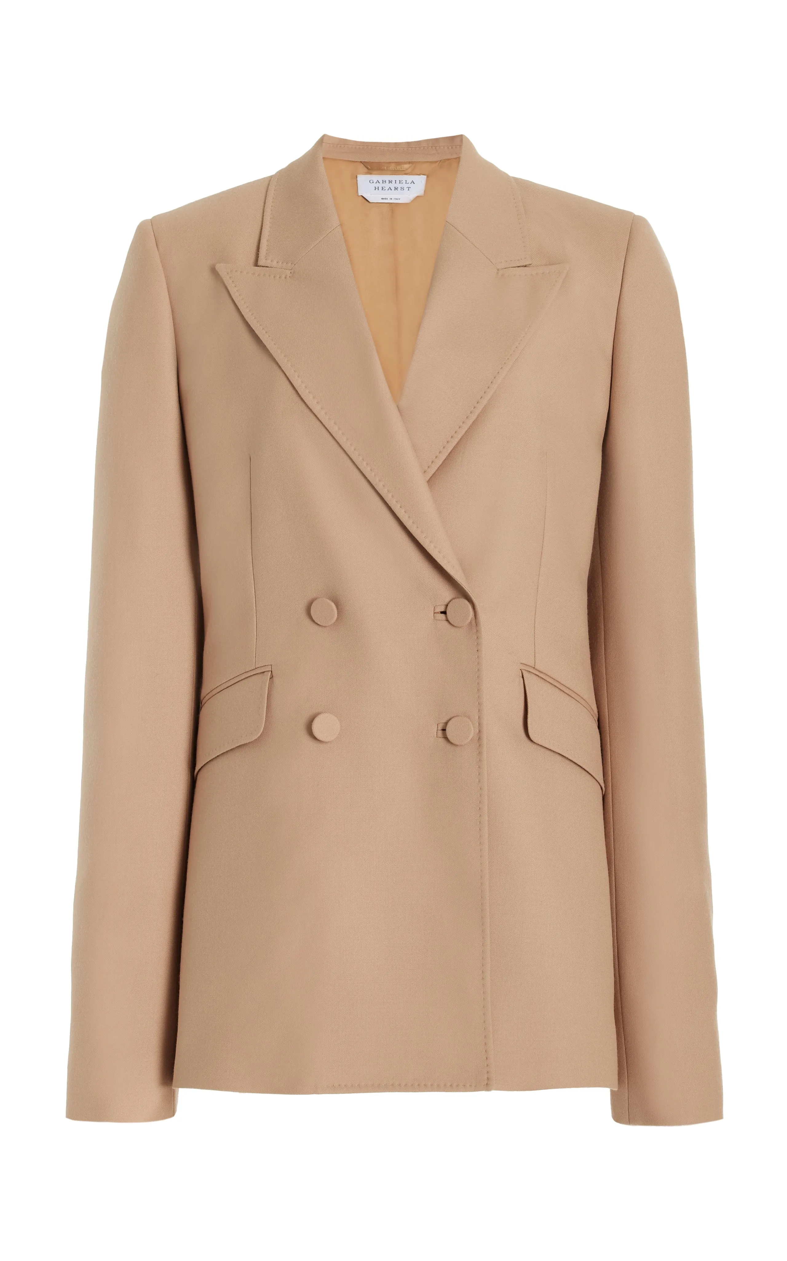 Stephanie Blazer in Camel Virgin Wool Twill sold by Gabriela Hearst