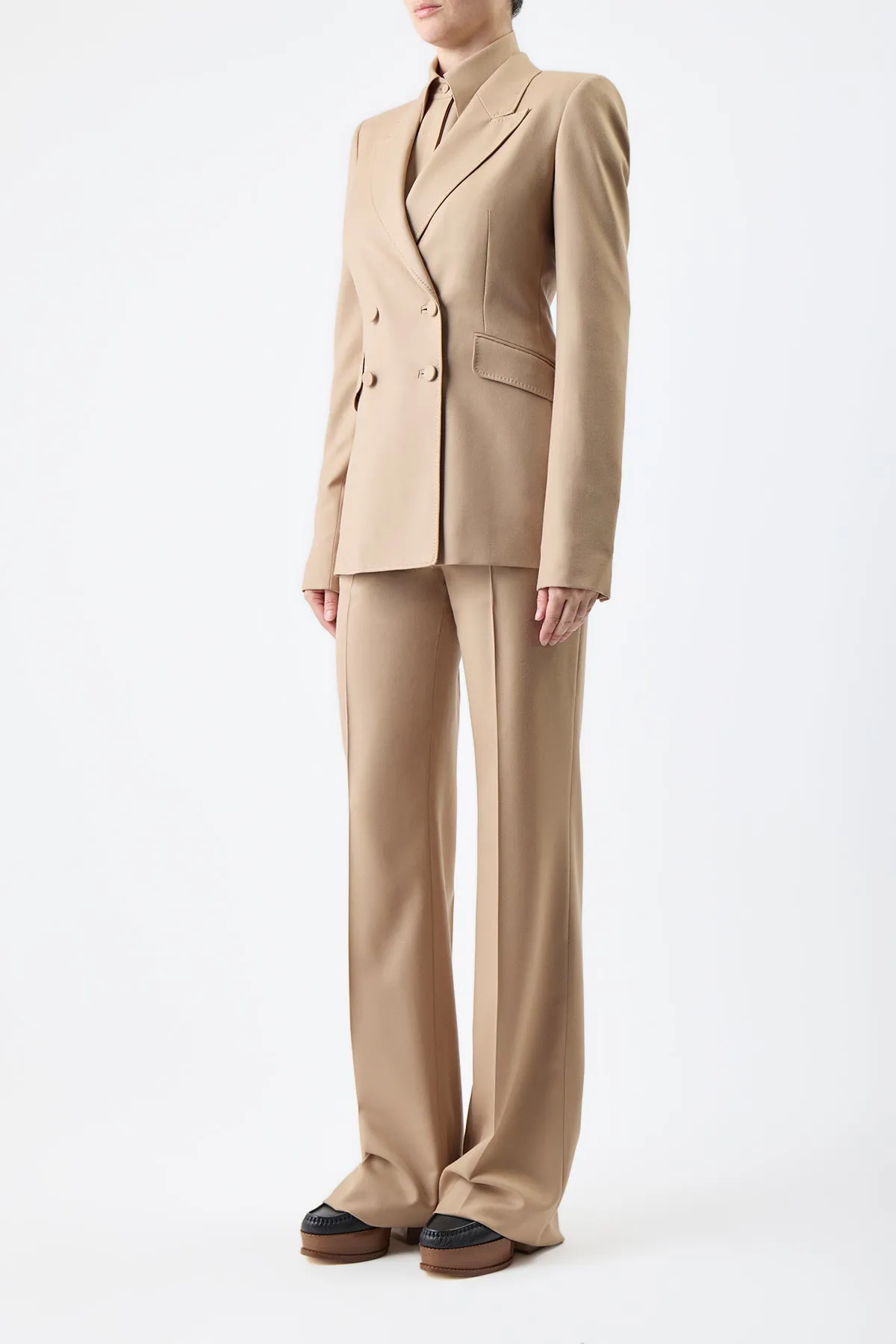 Stephanie Blazer in Camel Virgin Wool Twill sold by Gabriela Hearst product image thumbnail 3