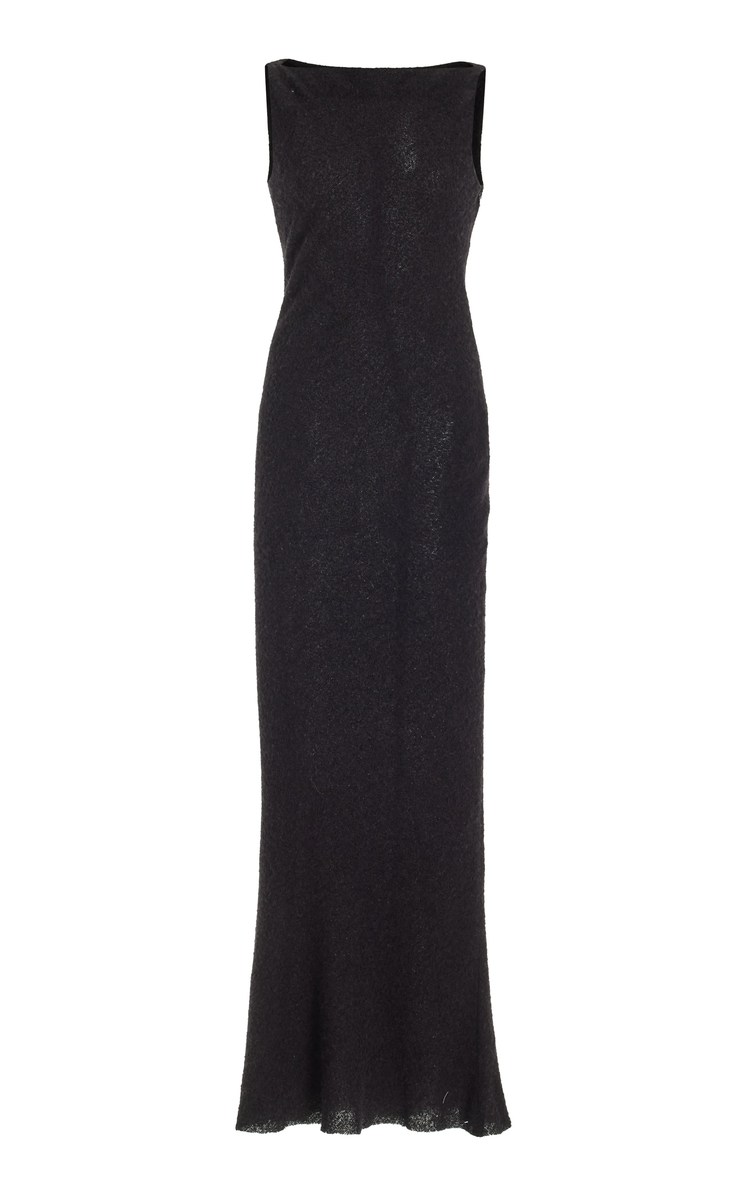 Seren Maxi Dress in Black Silk Cashgora Boucle Gauze sold by Gabriela Hearst