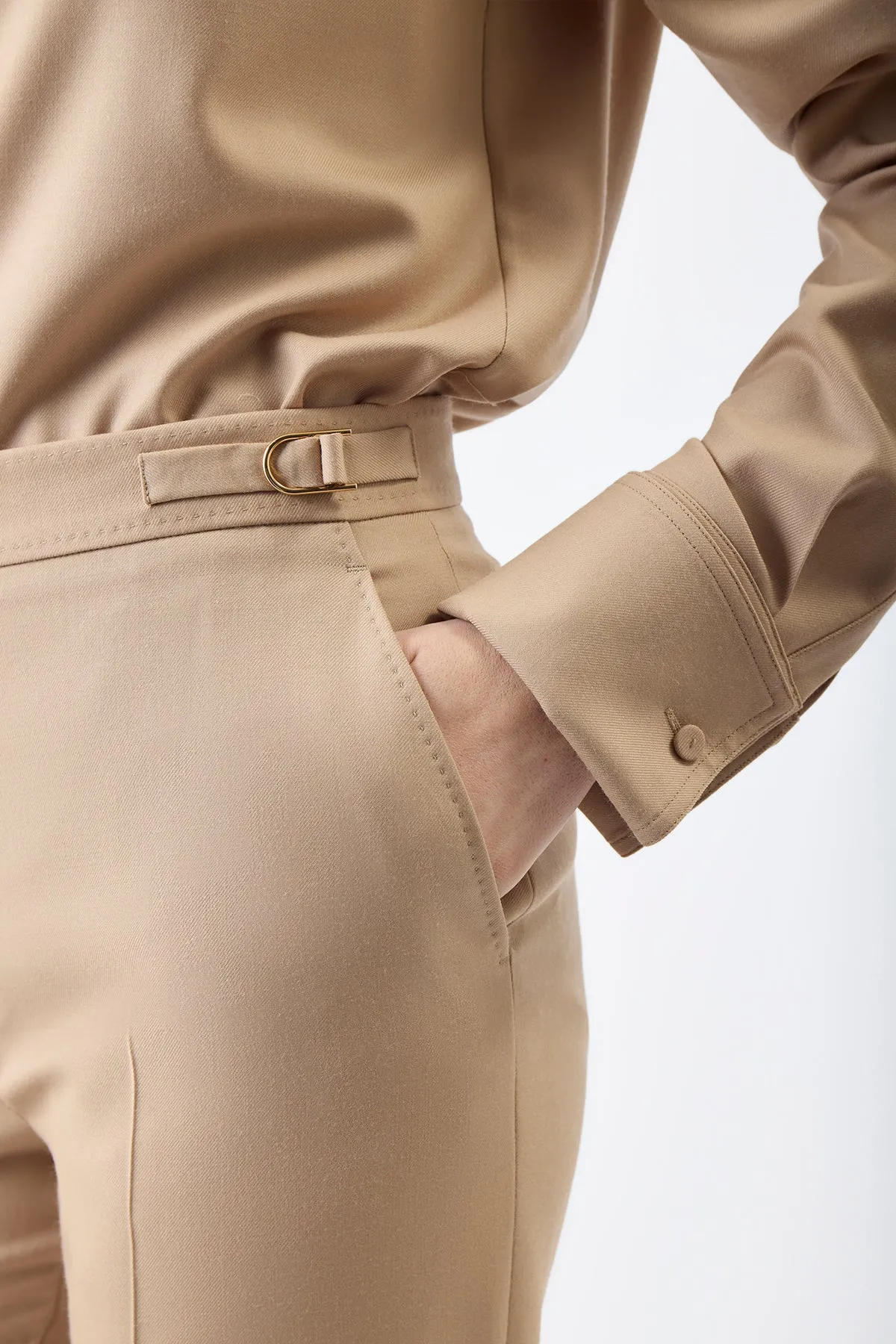 Vesta Pant in Camel Virgin Wool Twill sold by Gabriela Hearst product image thumbnail 5