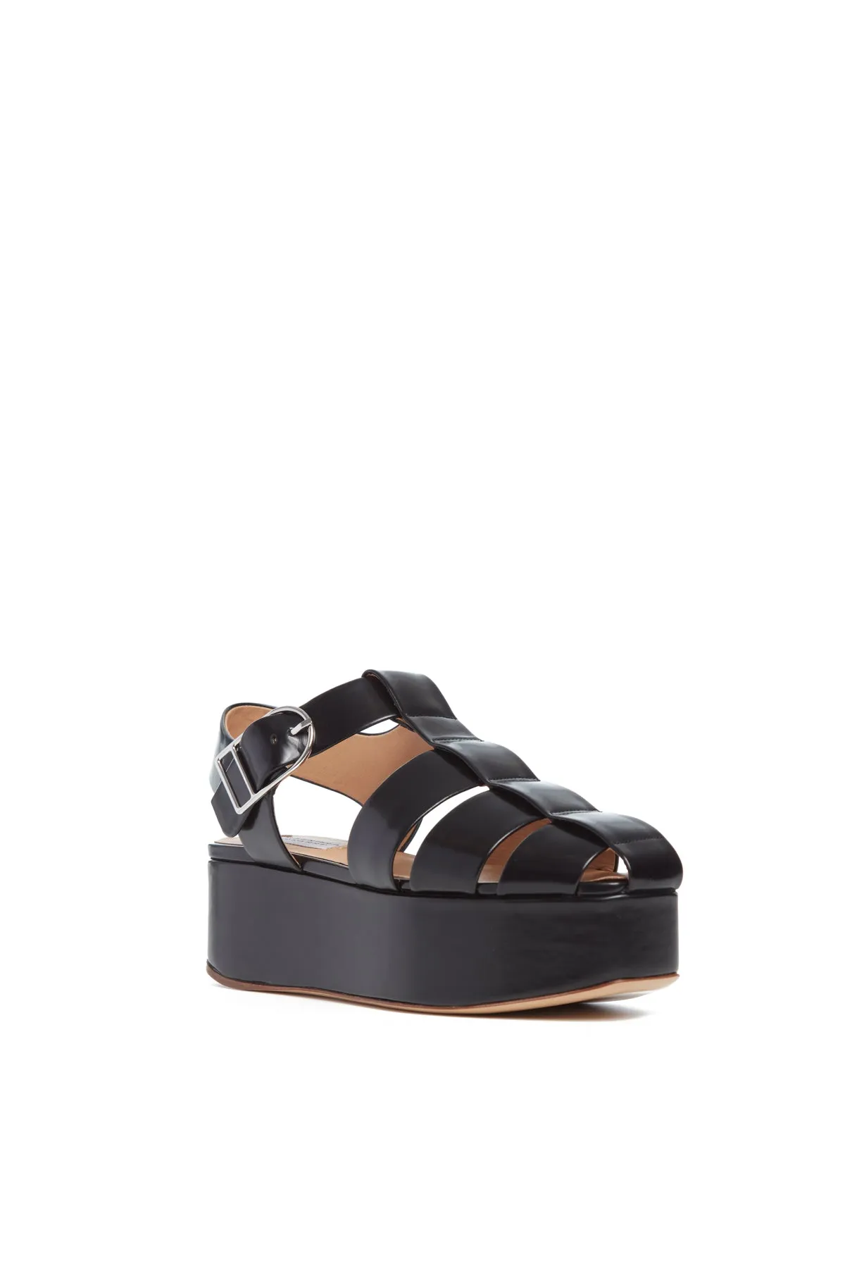 Mila Platform Sandal in Black Leather sold by Gabriela Hearst product image thumbnail 2