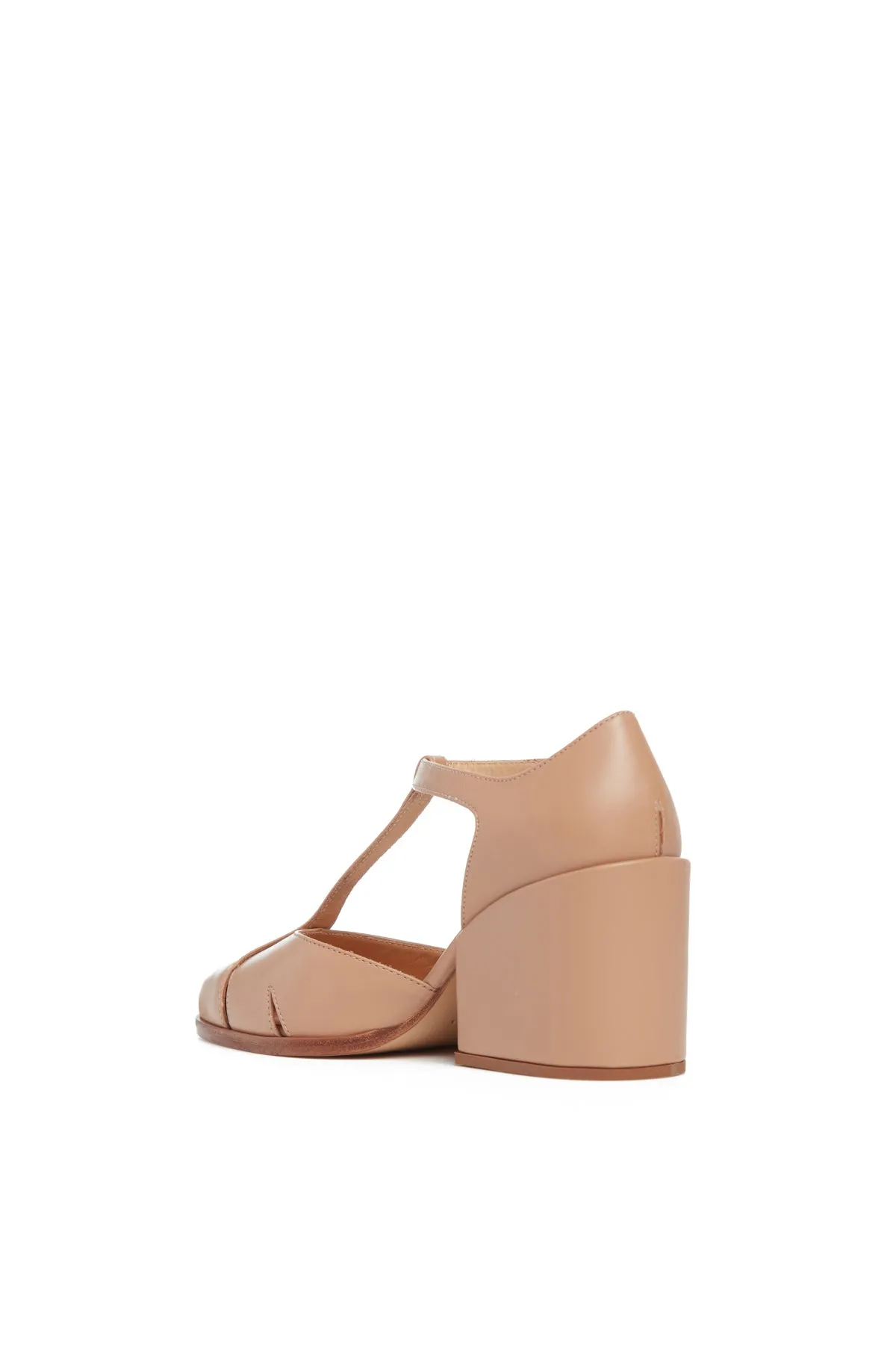 Hawes T-Strap Heel in Dark Camel Leather sold by Gabriela Hearst product image thumbnail 3