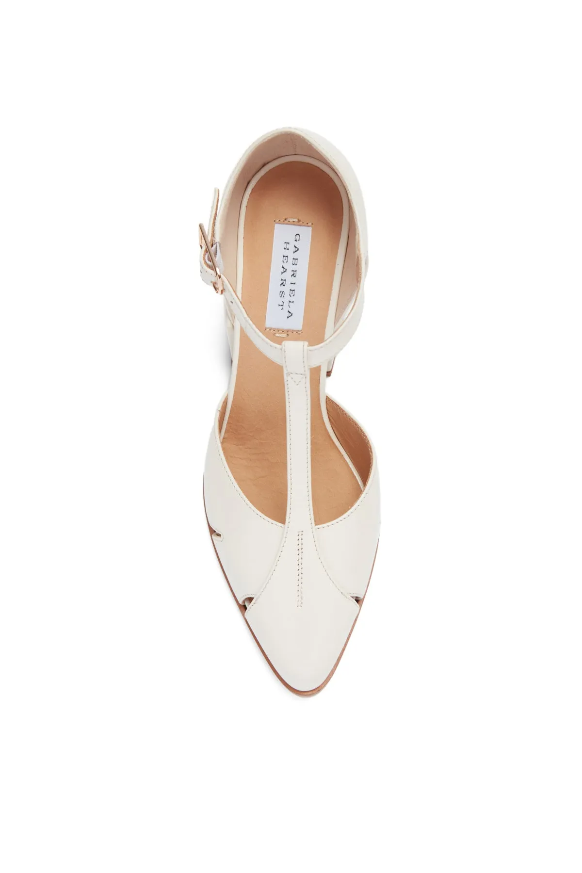 Hawes T-Strap Heel in Cream Leather sold by Gabriela Hearst product image thumbnail 4