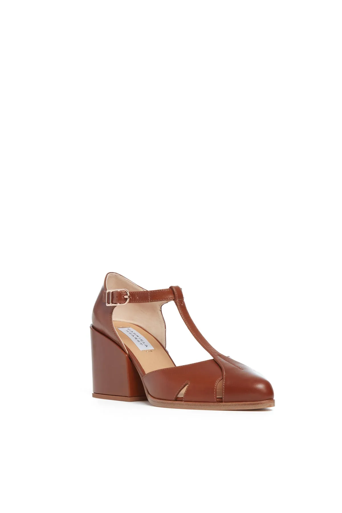 Hawes T-Strap Heel in Cognac Leather sold by Gabriela Hearst product image thumbnail 2