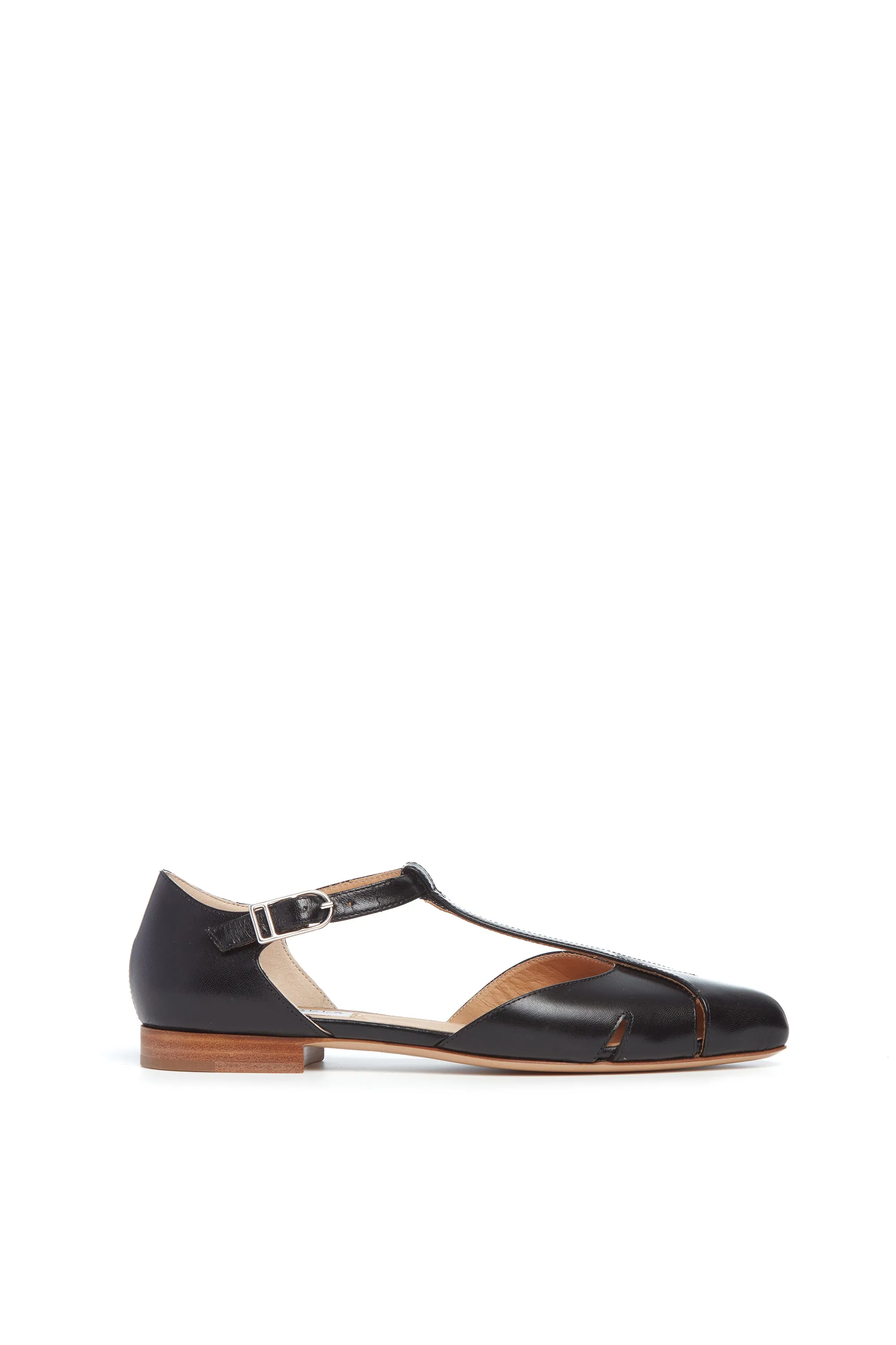 Harlow Ballerina Flat Shoe in Black Leather sold by Gabriela Hearst