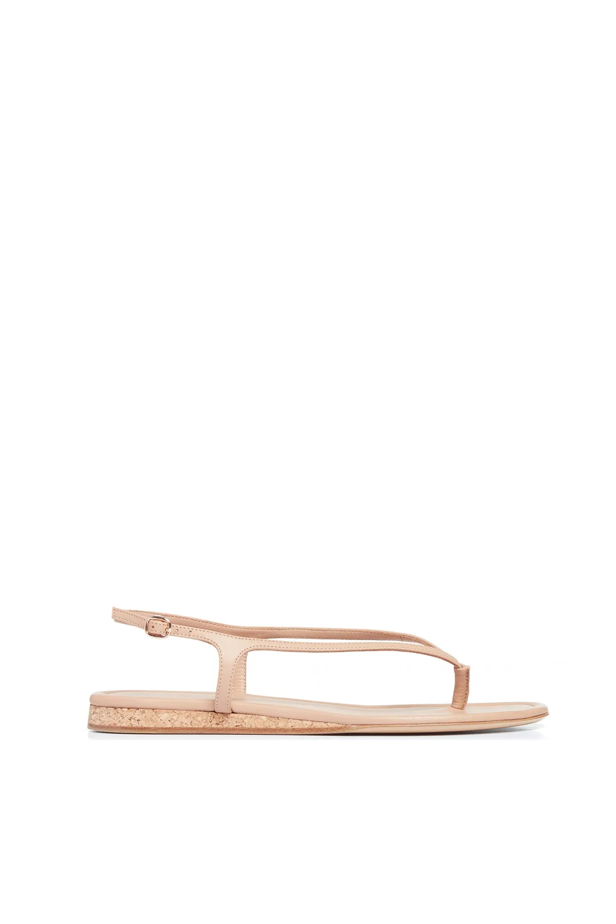 Gia Flat Sandal in Dark Camel Nappa Leather sold by Gabriela Hearst