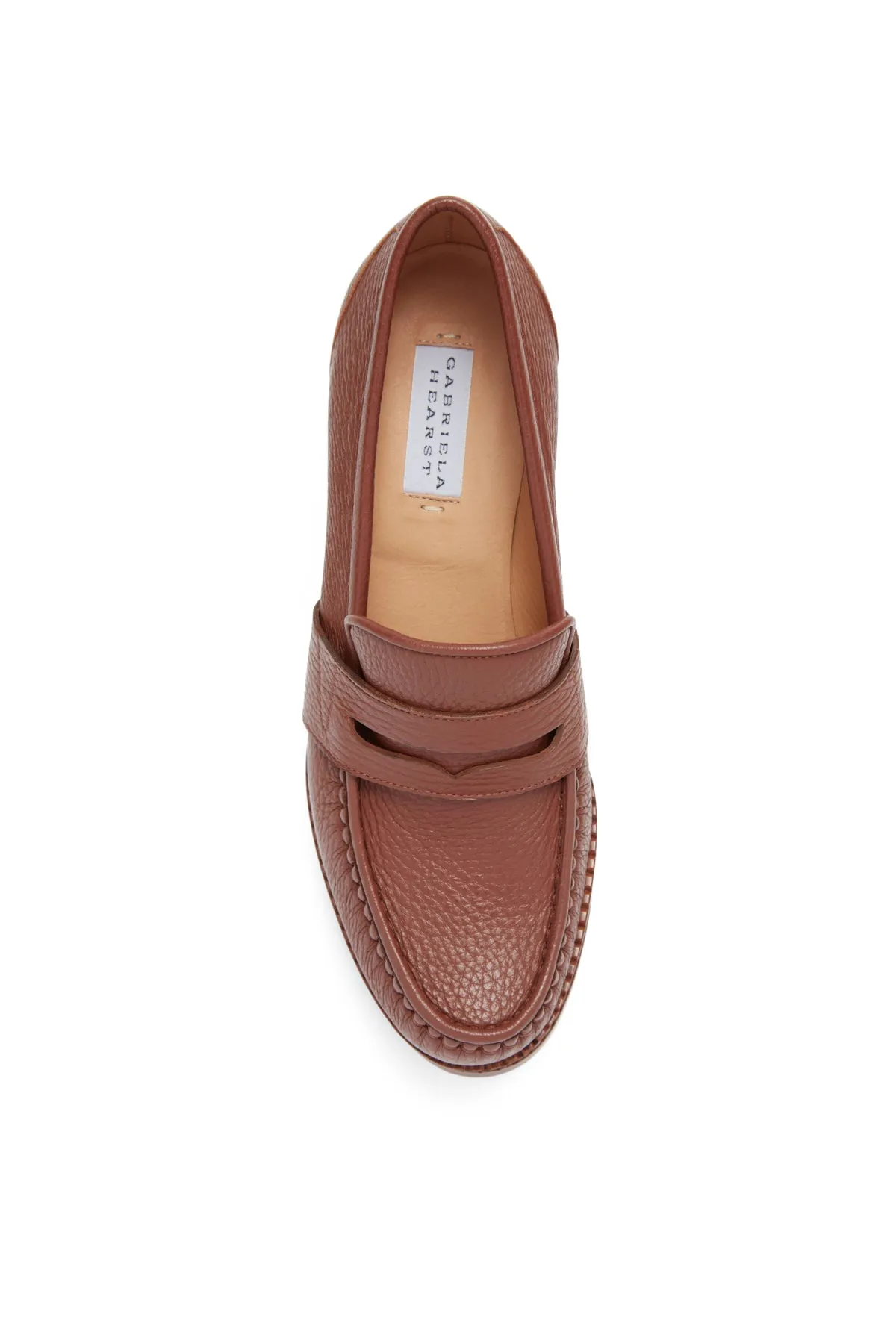 Augusta Platform Loafer in Cognac Textured Leather sold by Gabriela Hearst product image thumbnail 4