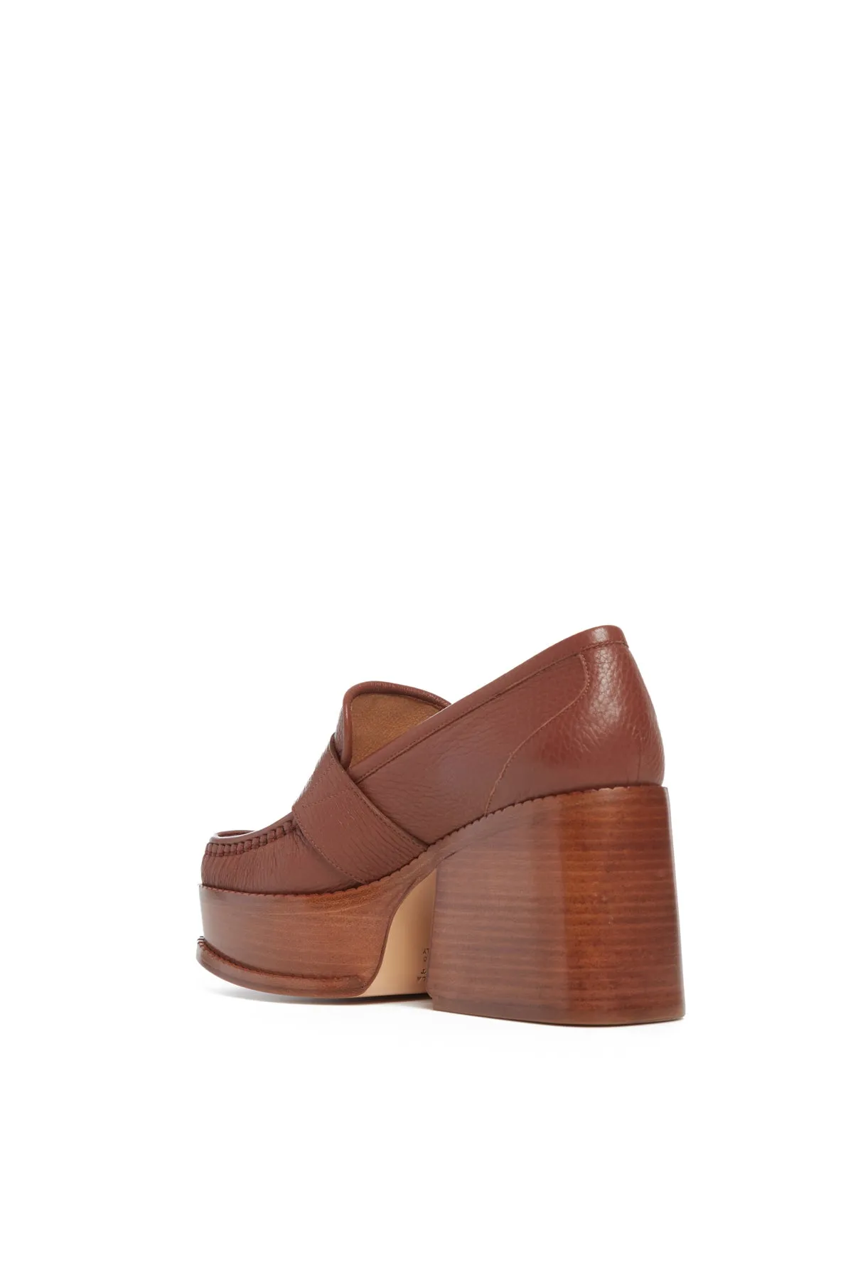 Augusta Platform Loafer in Cognac Textured Leather sold by Gabriela Hearst product image thumbnail 3