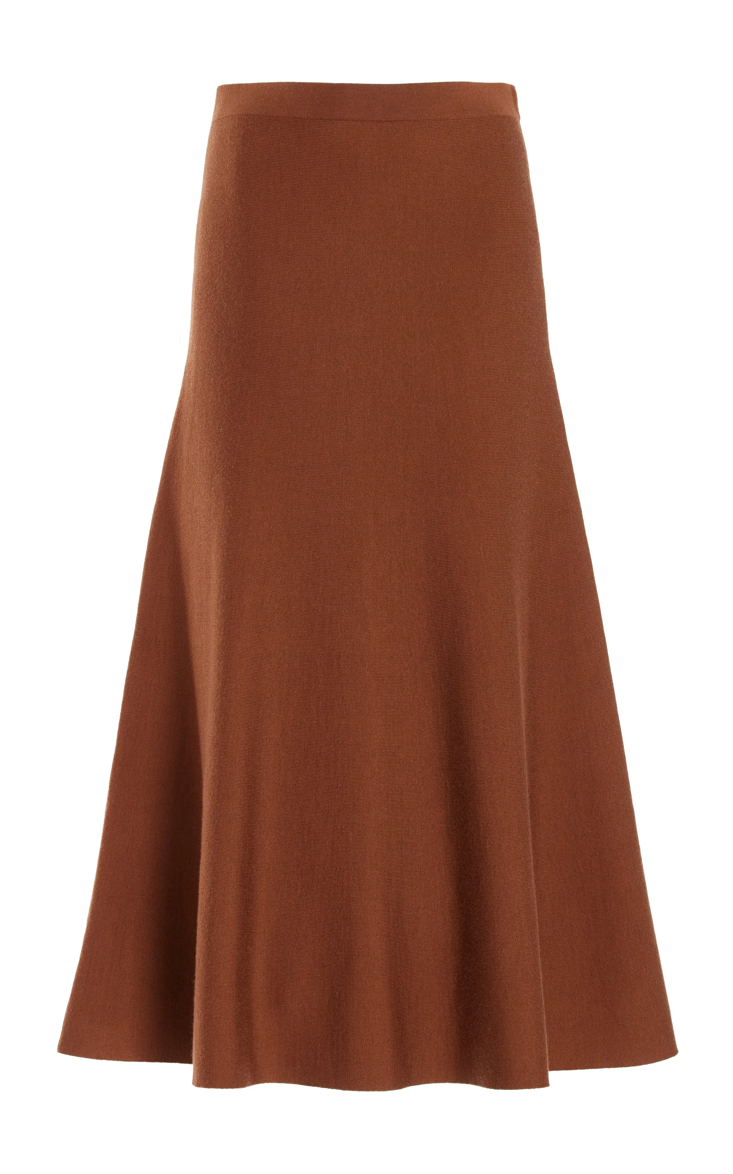 Freddie Knit Midi Skirt in Cognac Merino Wool Cashmere sold by Gabriela Hearst