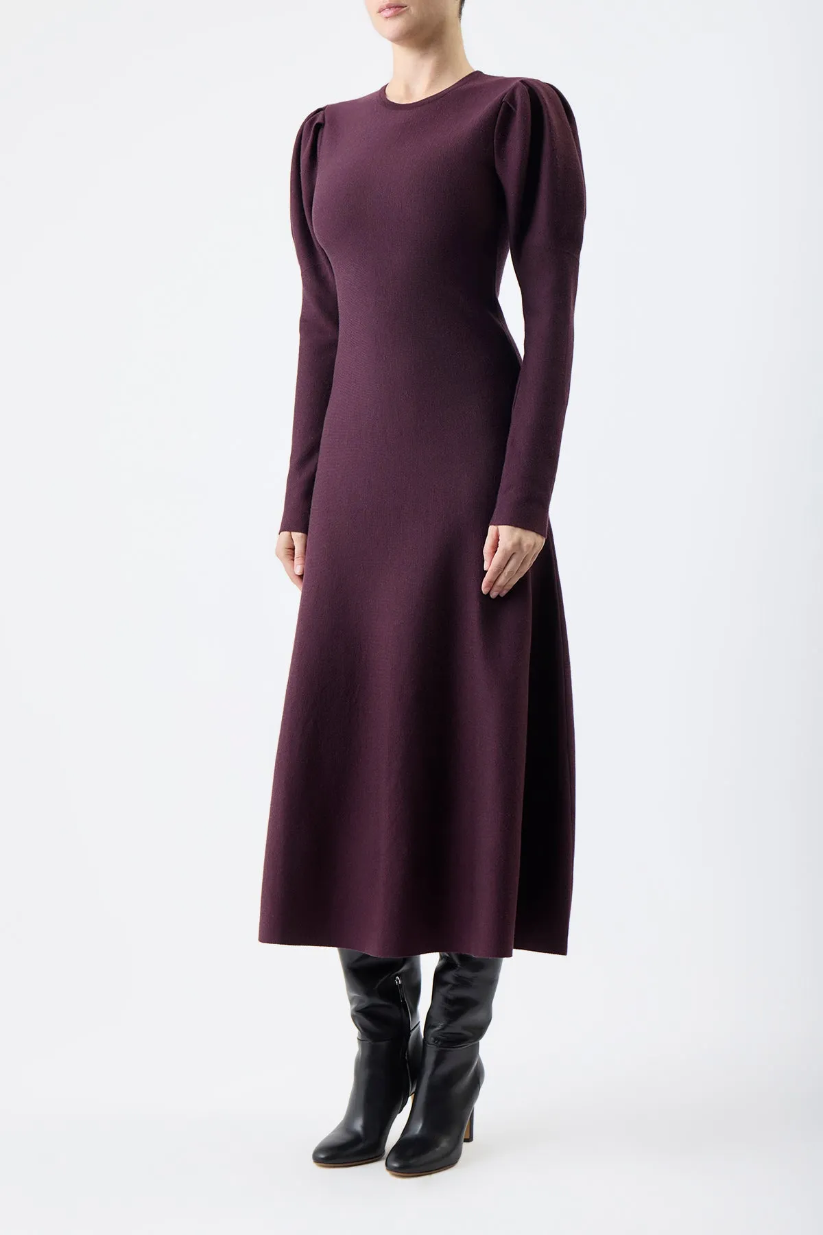 Hannah Knit Maxi Dress in Deep Bordeaux Merino Wool Cashmere sold by Gabriela Hearst product image thumbnail 3