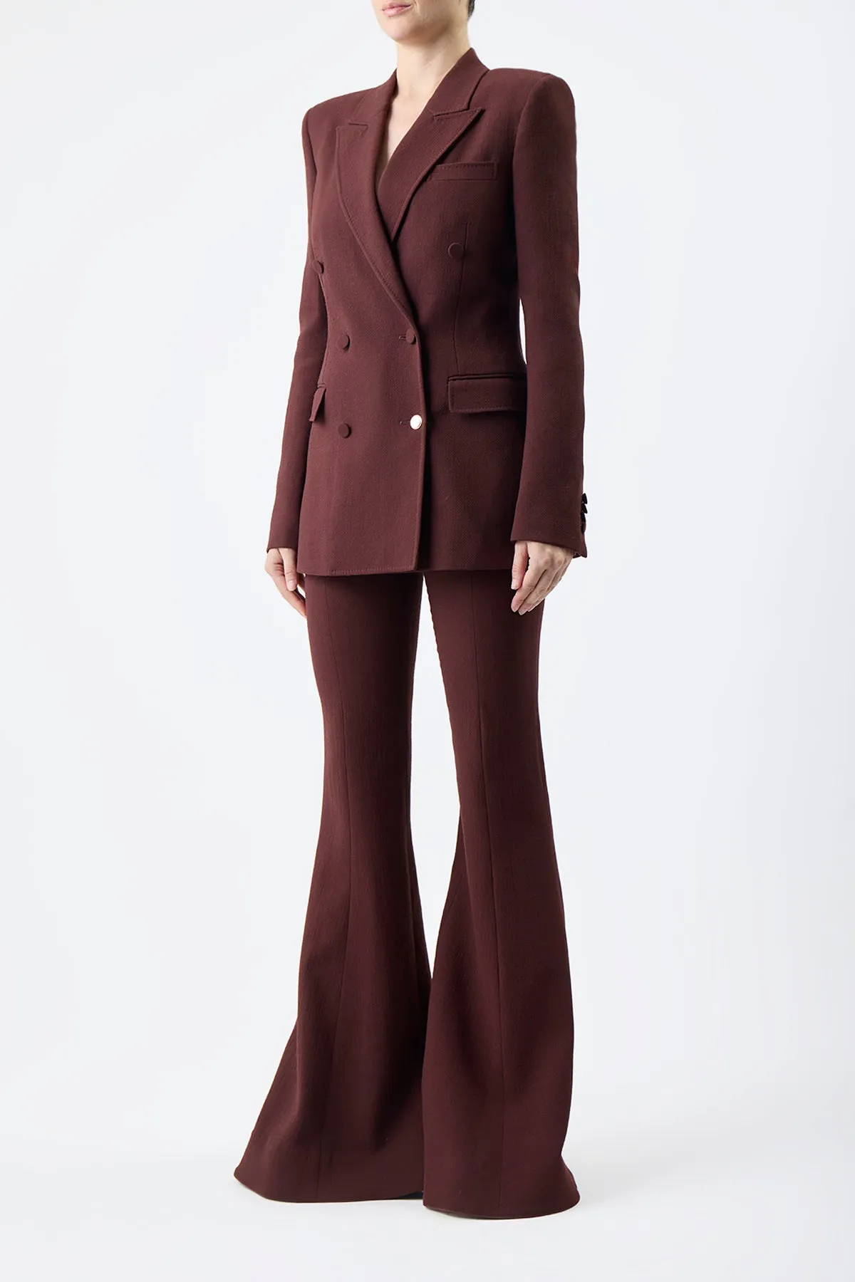 Gavin Blazer in Deep Bordeaux Virgin Wool Crepe sold by Gabriela Hearst product image thumbnail 4