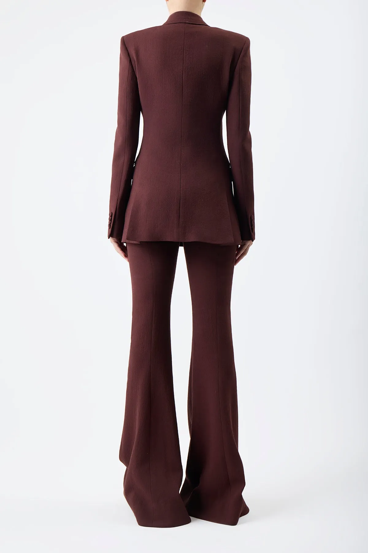 Gavin Blazer in Deep Bordeaux Virgin Wool Crepe sold by Gabriela Hearst product image thumbnail 5