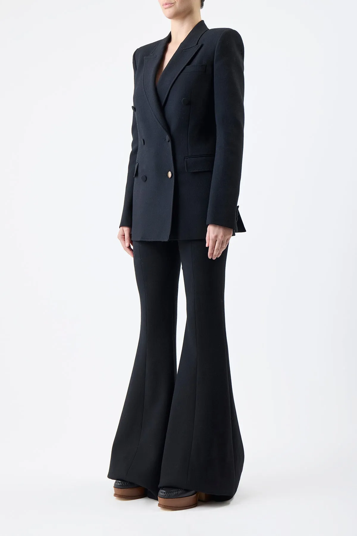 Gavin Blazer in Black Virgin Wool Crepe sold by Gabriela Hearst product image thumbnail 3