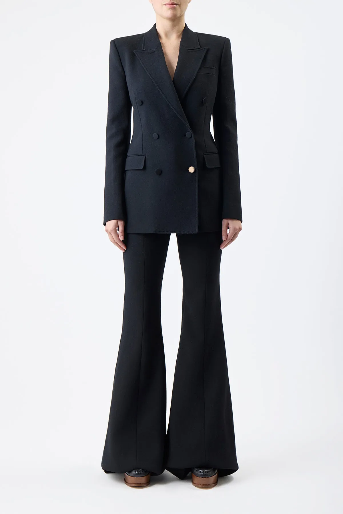 Gavin Blazer in Black Virgin Wool Crepe sold by Gabriela Hearst product image thumbnail 2