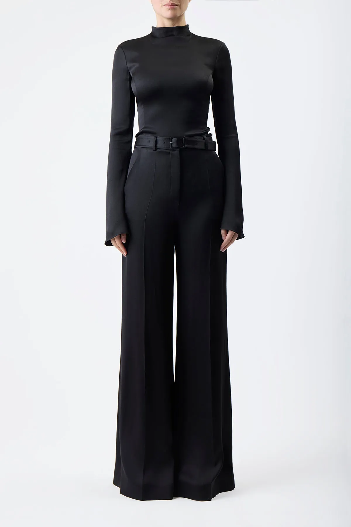 Mabon Pant in Black Silk Satin sold by Gabriela Hearst product image thumbnail 3