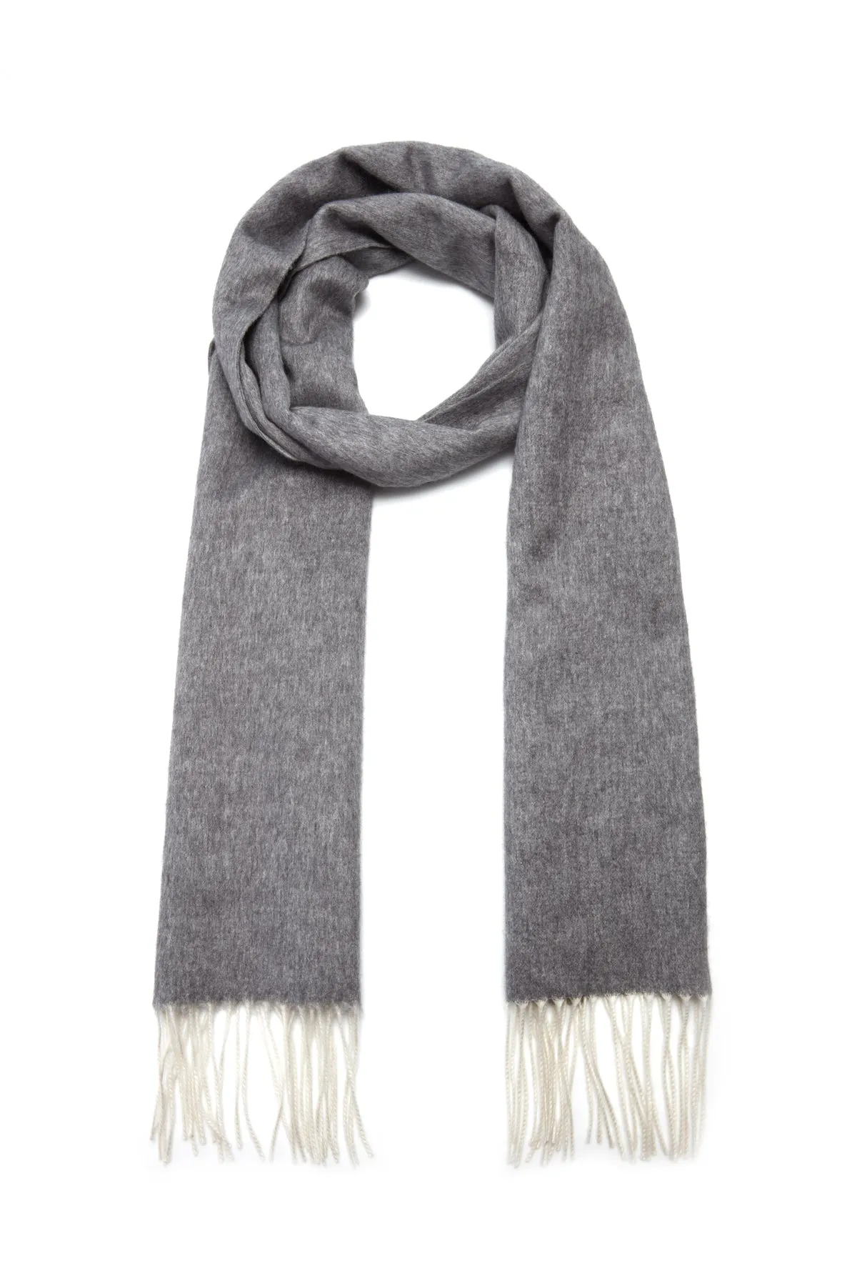 Blaine Fringe Scarf in Light Grey Melange Silk Cashmere sold by Gabriela Hearst product image thumbnail 3