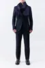 Blaine Fringe Scarf in Dark Navy Silk Cashmere sold by Gabriela Hearst
