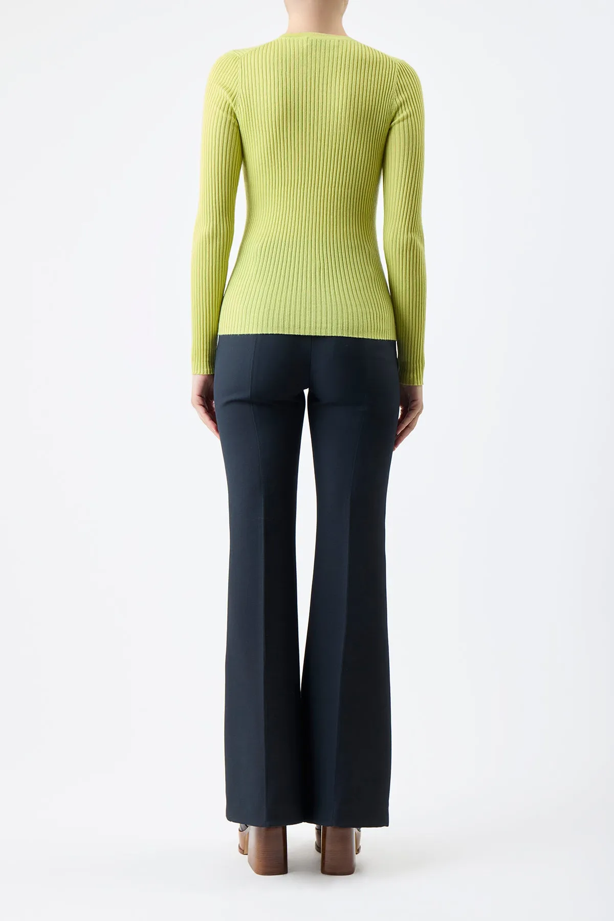 Browning Knit Sweater in Lime Adamite Cashmere Silk sold by Gabriela Hearst product image thumbnail 4