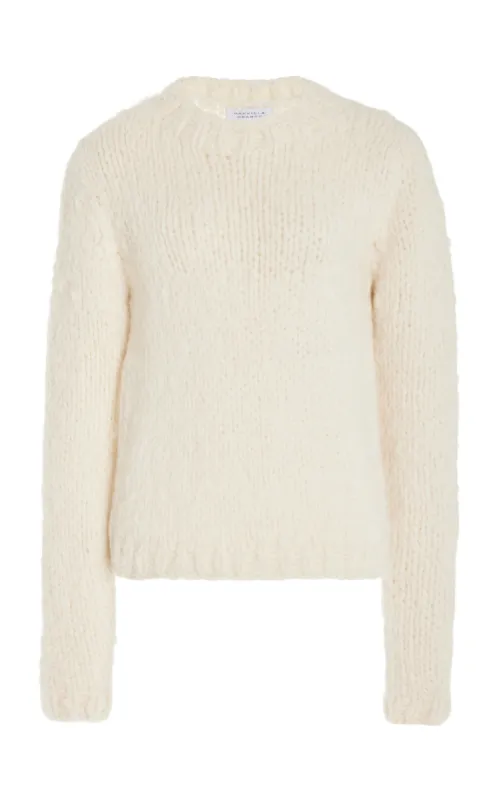 Dalton Knit Sweater in Ivory Welfat Cashmere sold by Gabriela Hearst