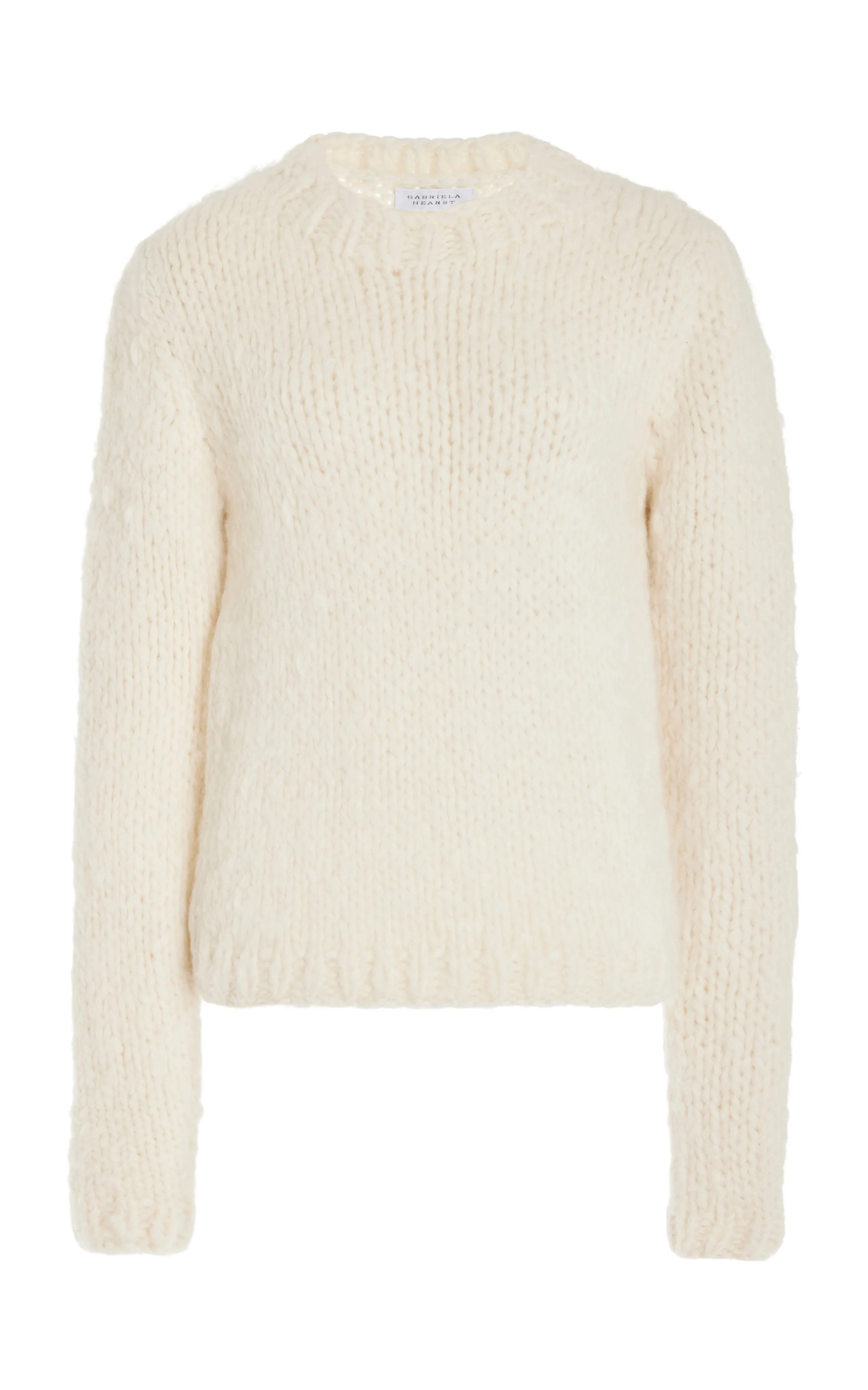 Dalton Knit Sweater in Ivory Welfat Cashmere sold by Gabriela Hearst