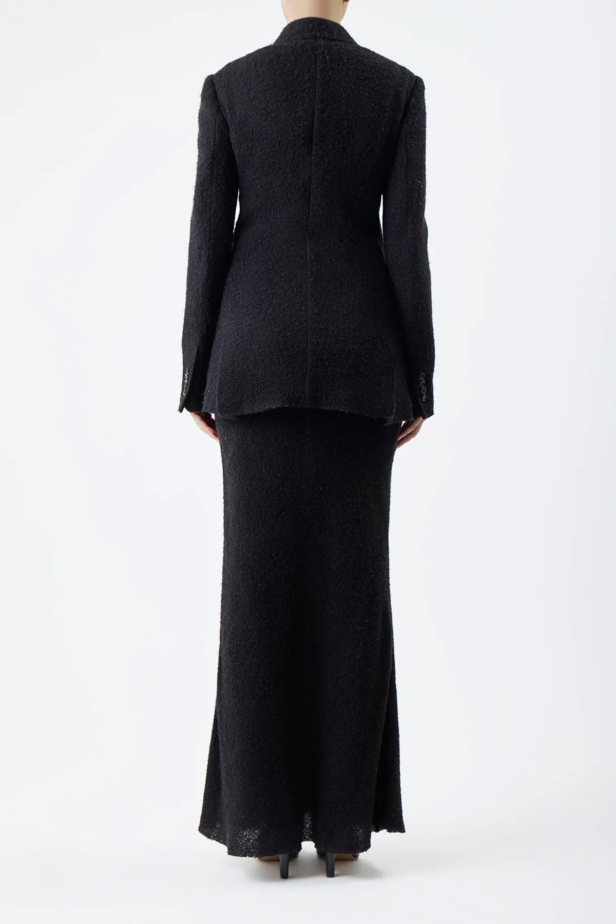 Belo Maxi Skirt in Black Silk Cashgora Boucle Gauze sold by Gabriela Hearst product image thumbnail 4