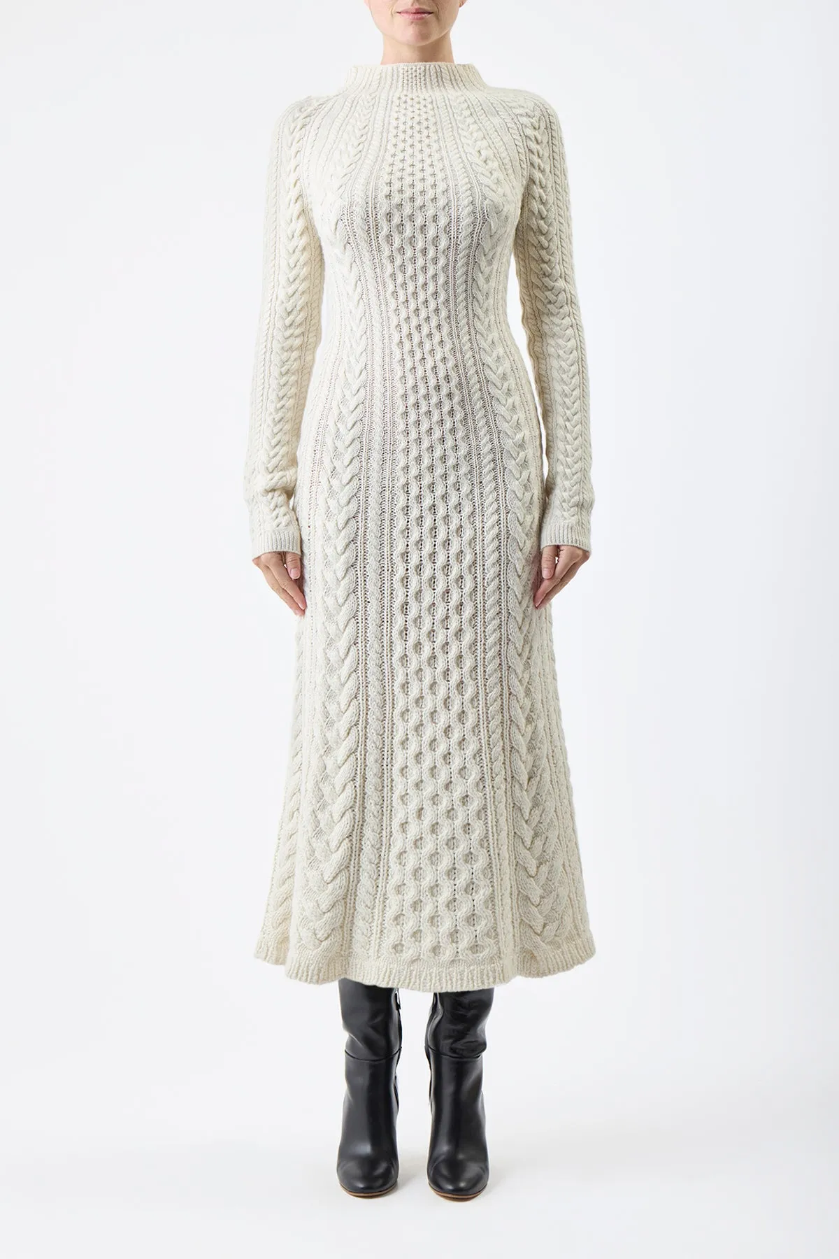 Amaris Knit Maxi Dress in Ivory Cashmere sold by Gabriela Hearst product image thumbnail 2