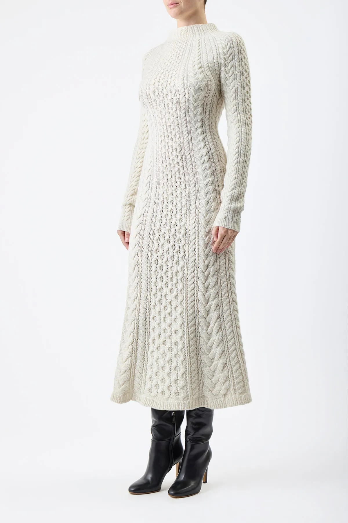 Amaris Knit Maxi Dress in Ivory Cashmere sold by Gabriela Hearst product image thumbnail 4
