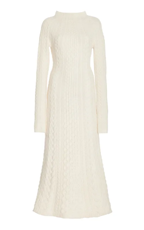 Amaris Knit Maxi Dress in Ivory Cashmere made by Gabriela Hearst