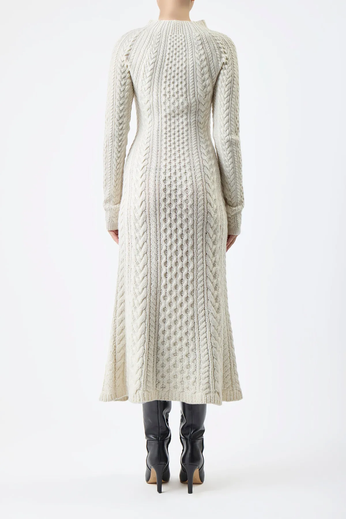 Amaris Knit Maxi Dress in Ivory Cashmere sold by Gabriela Hearst product image thumbnail 3