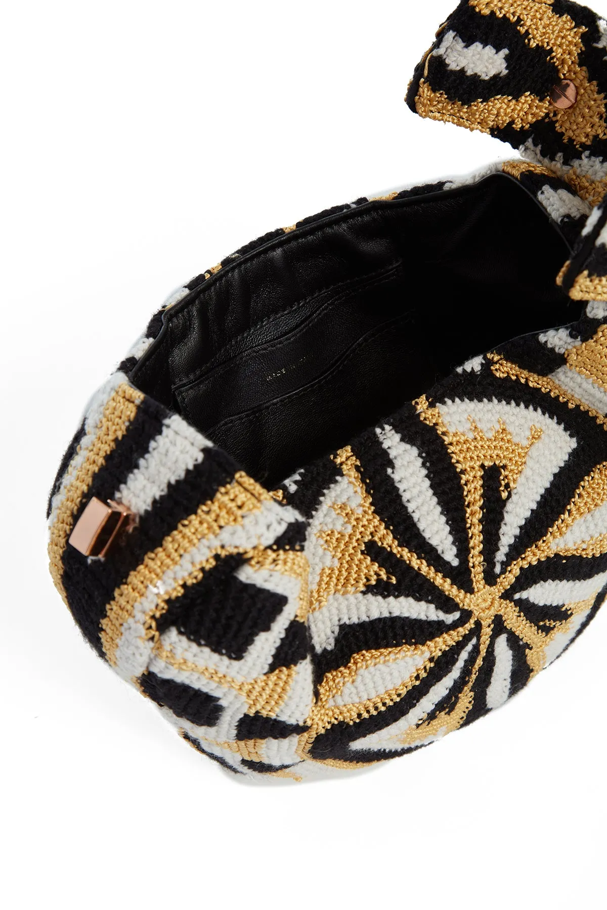 Demi Bag in Gold, Black & Ivory Crochet sold by Gabriela Hearst product image thumbnail 4