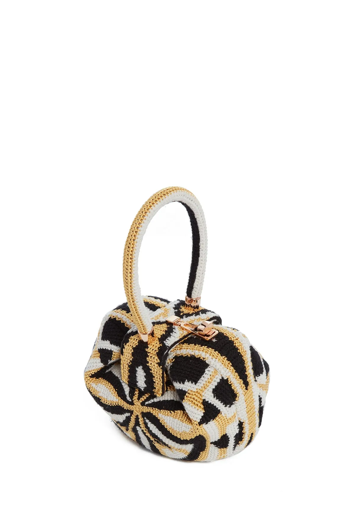 Demi Bag in Gold, Black & Ivory Crochet sold by Gabriela Hearst product image thumbnail 3