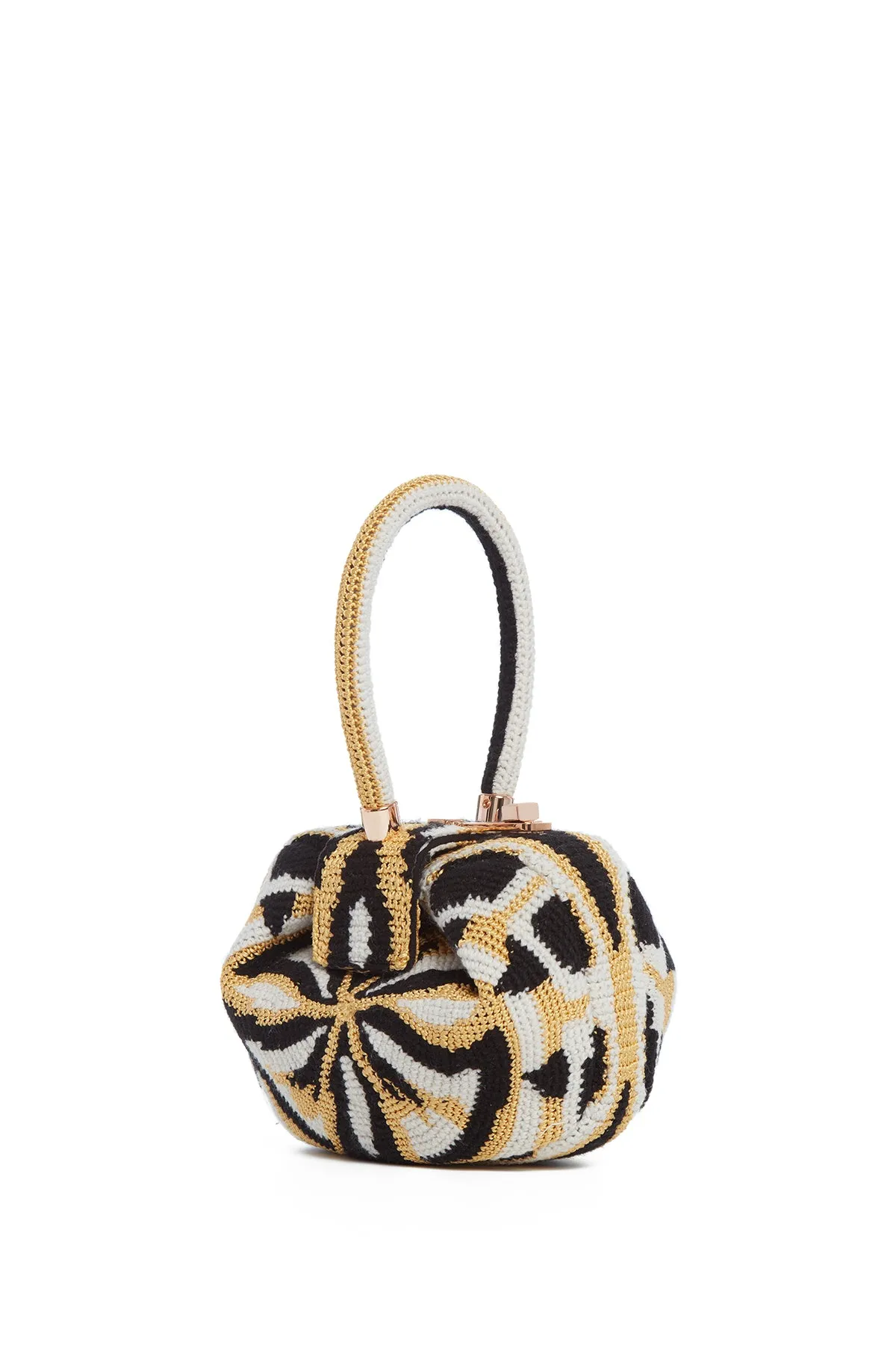 Demi Bag in Gold, Black & Ivory Crochet sold by Gabriela Hearst