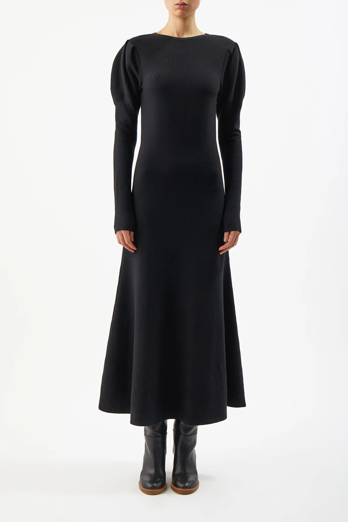 Hannah Knit Maxi Dress in Black Merino Wool Cashmere sold by Gabriela Hearst product image thumbnail 2