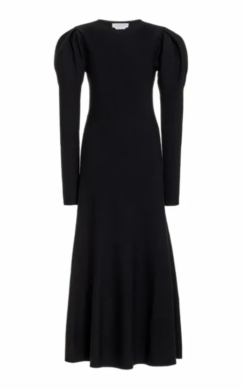 Hannah Knit Maxi Dress in Black Merino Wool Cashmere sold by Gabriela Hearst