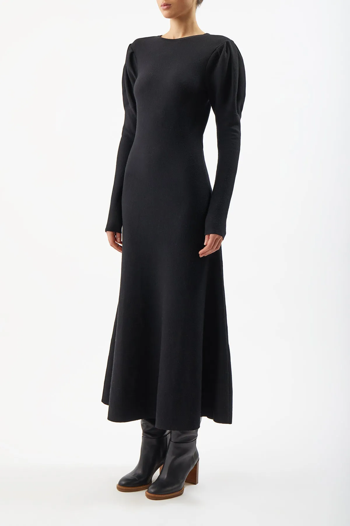 Hannah Knit Maxi Dress in Black Merino Wool Cashmere sold by Gabriela Hearst product image thumbnail 3