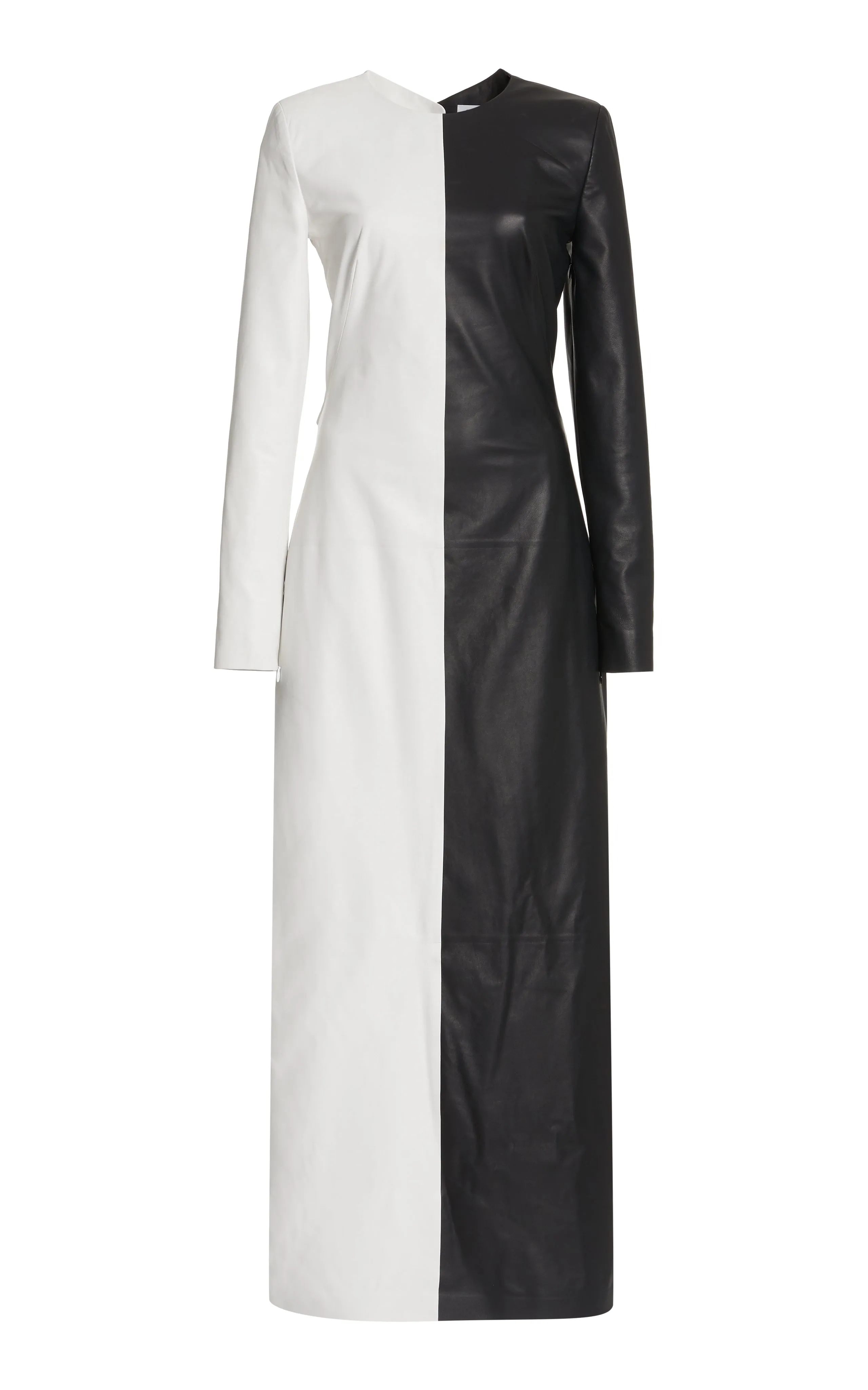 Currie Dress in Black & White Nappa Leather sold by Gabriela Hearst
