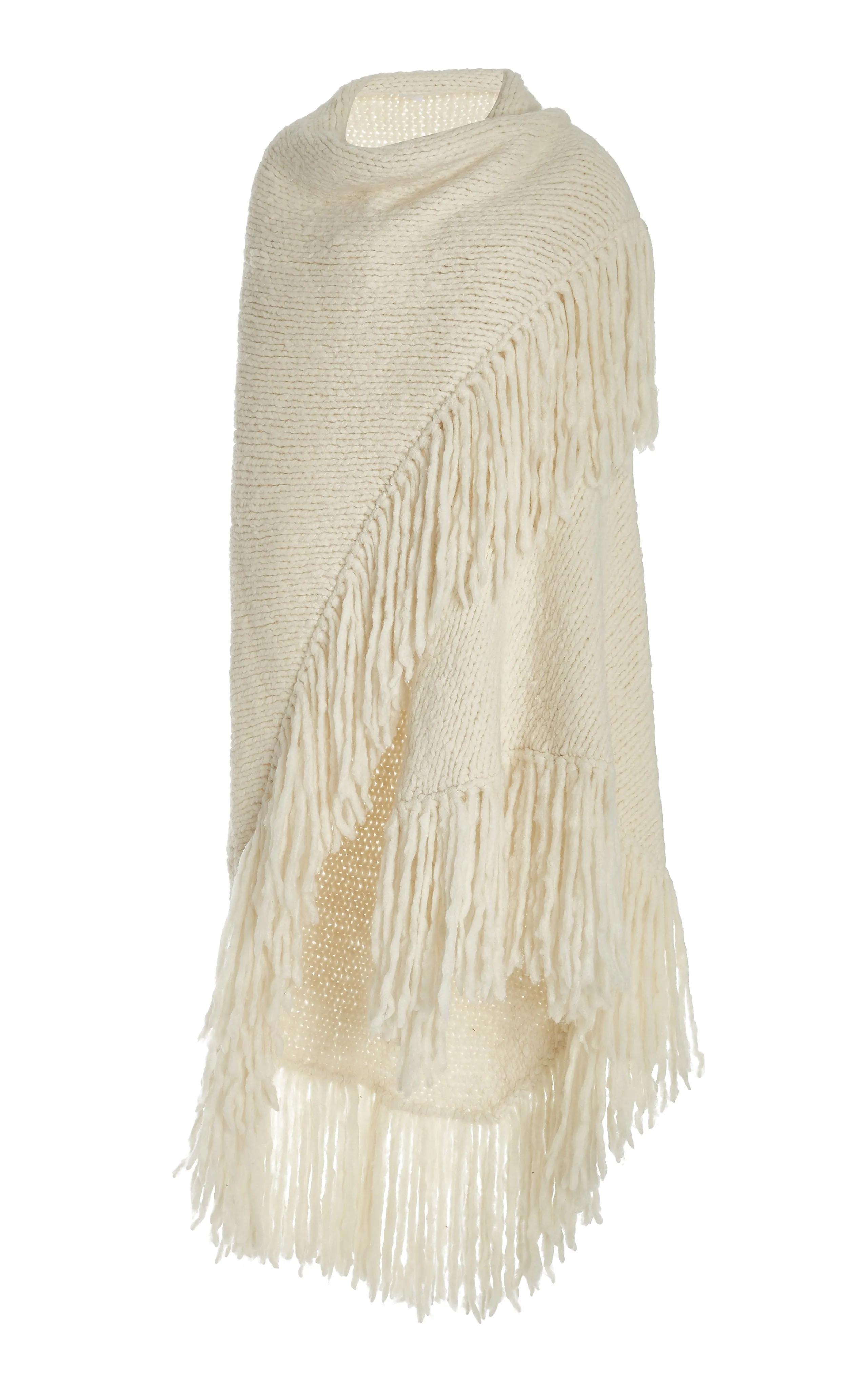 Lauren Knit Wrap in Ivory Welfat Cashmere sold by Gabriela Hearst