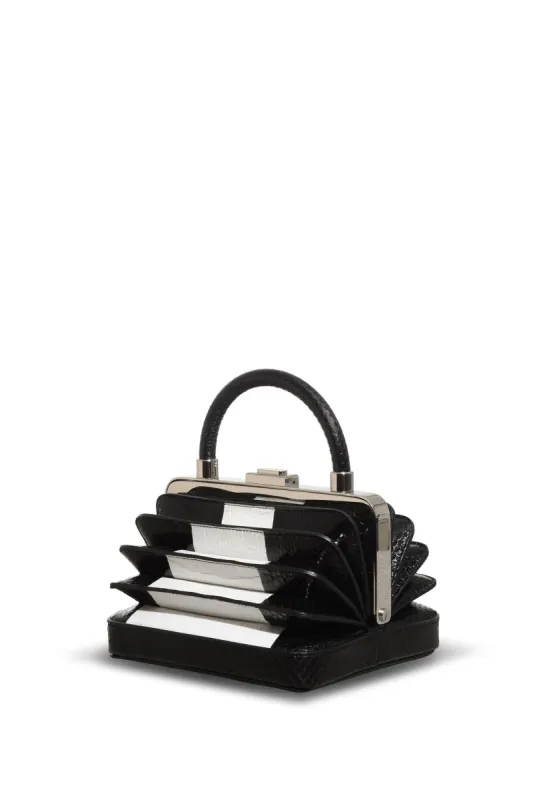 Diana Bag in Black Snakeskin & Ivory Crocodile Leather sold by Gabriela Hearst