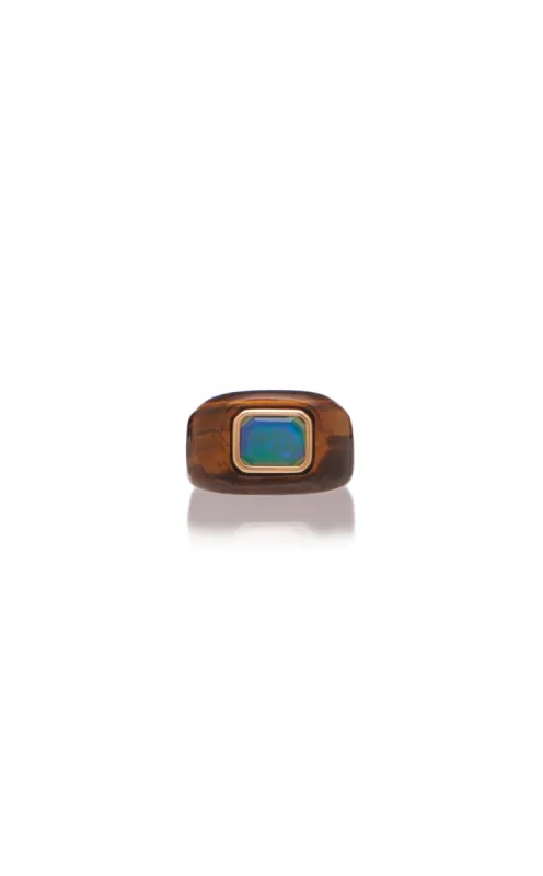 Medium Ring in Tiger's Eye & Opal sold by Gabriela Hearst