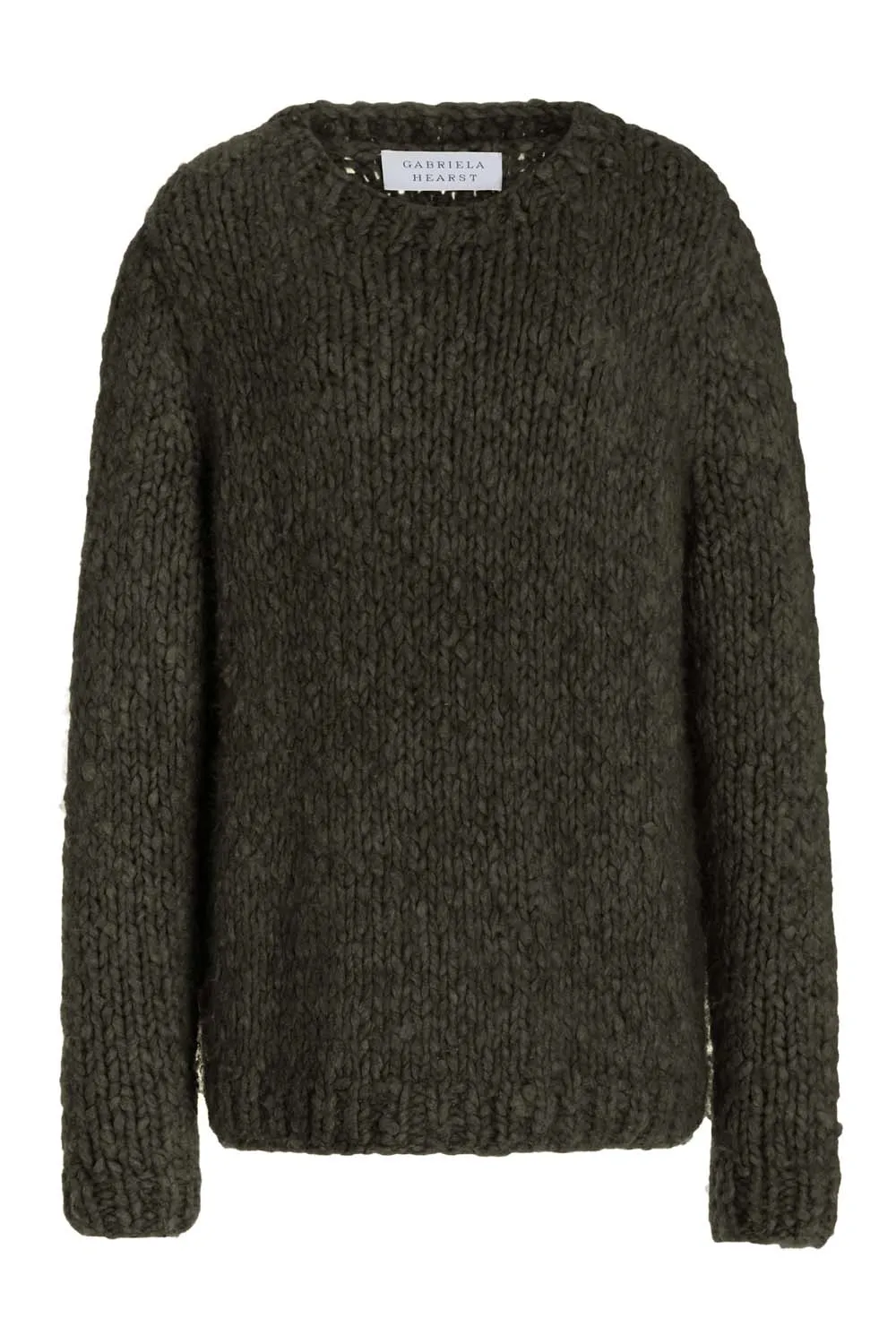 Lawrence Knit Sweater in Olive Welfat Cashmere sold by Gabriela Hearst