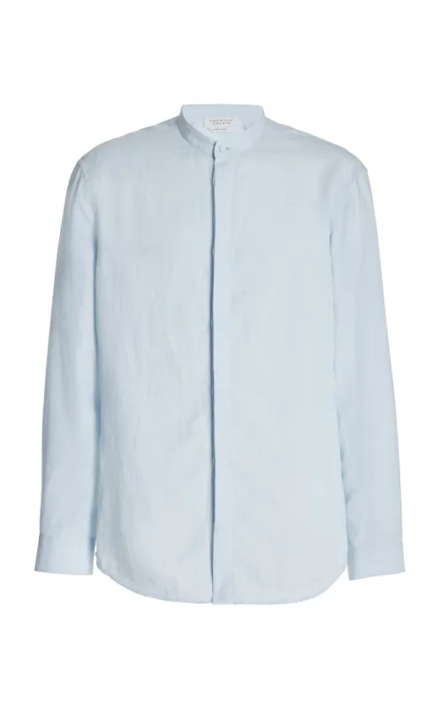 Ollie Shirt in Light Blue Linen sold by Gabriela Hearst