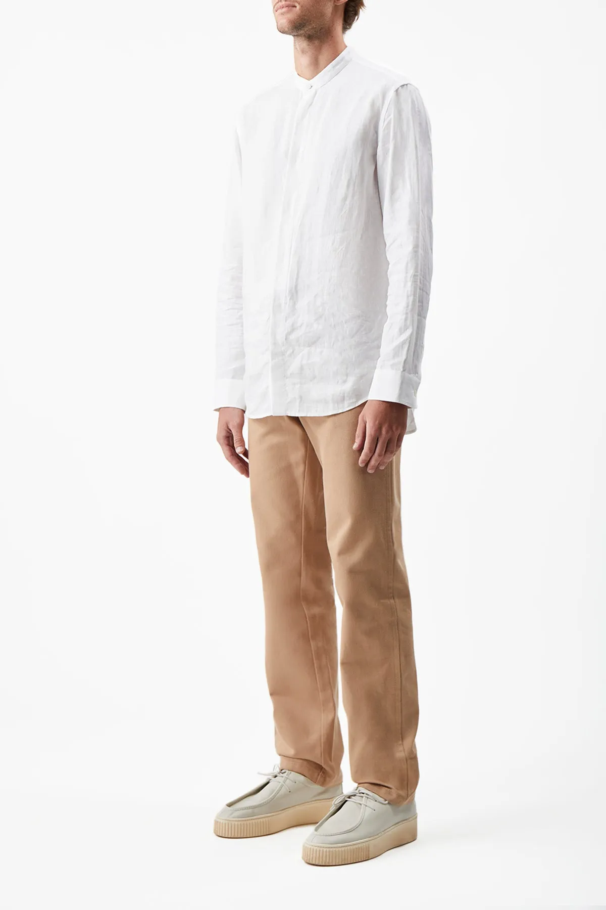 Ollie Shirt in White Linen sold by Gabriela Hearst product image thumbnail 3