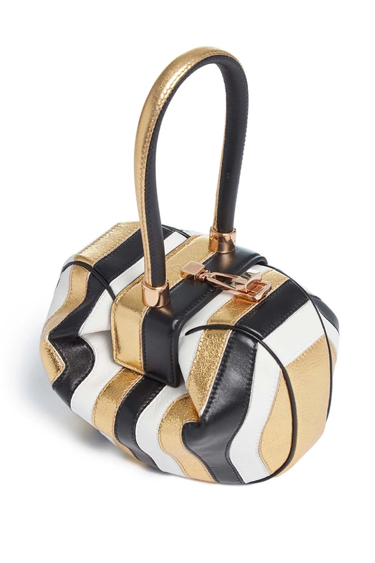 Nina Bag in Gold, Black & Ivory Stripes Nappa Leather sold by Gabriela Hearst product image thumbnail 2