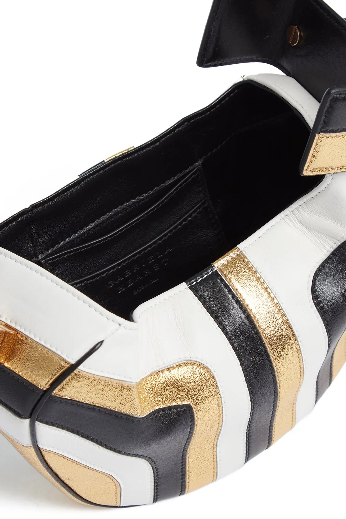 Nina Bag in Gold, Black & Ivory Stripes Nappa Leather sold by Gabriela Hearst product image thumbnail 3
