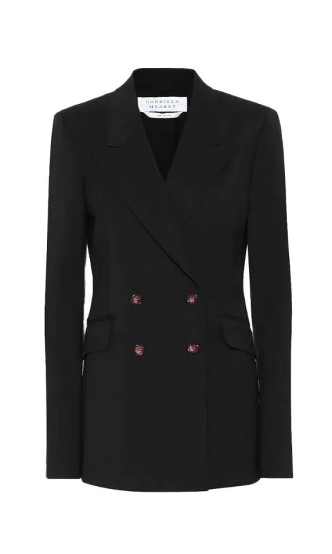 Angela Blazer in Black Sportswear Wool sold by Gabriela Hearst