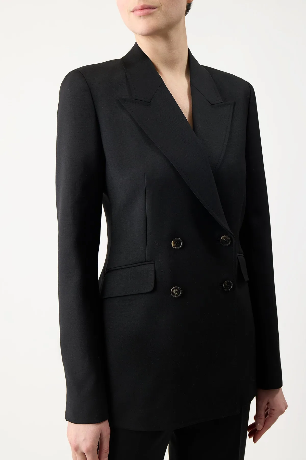Angela Blazer in Black Sportswear Wool sold by Gabriela Hearst product image thumbnail 5