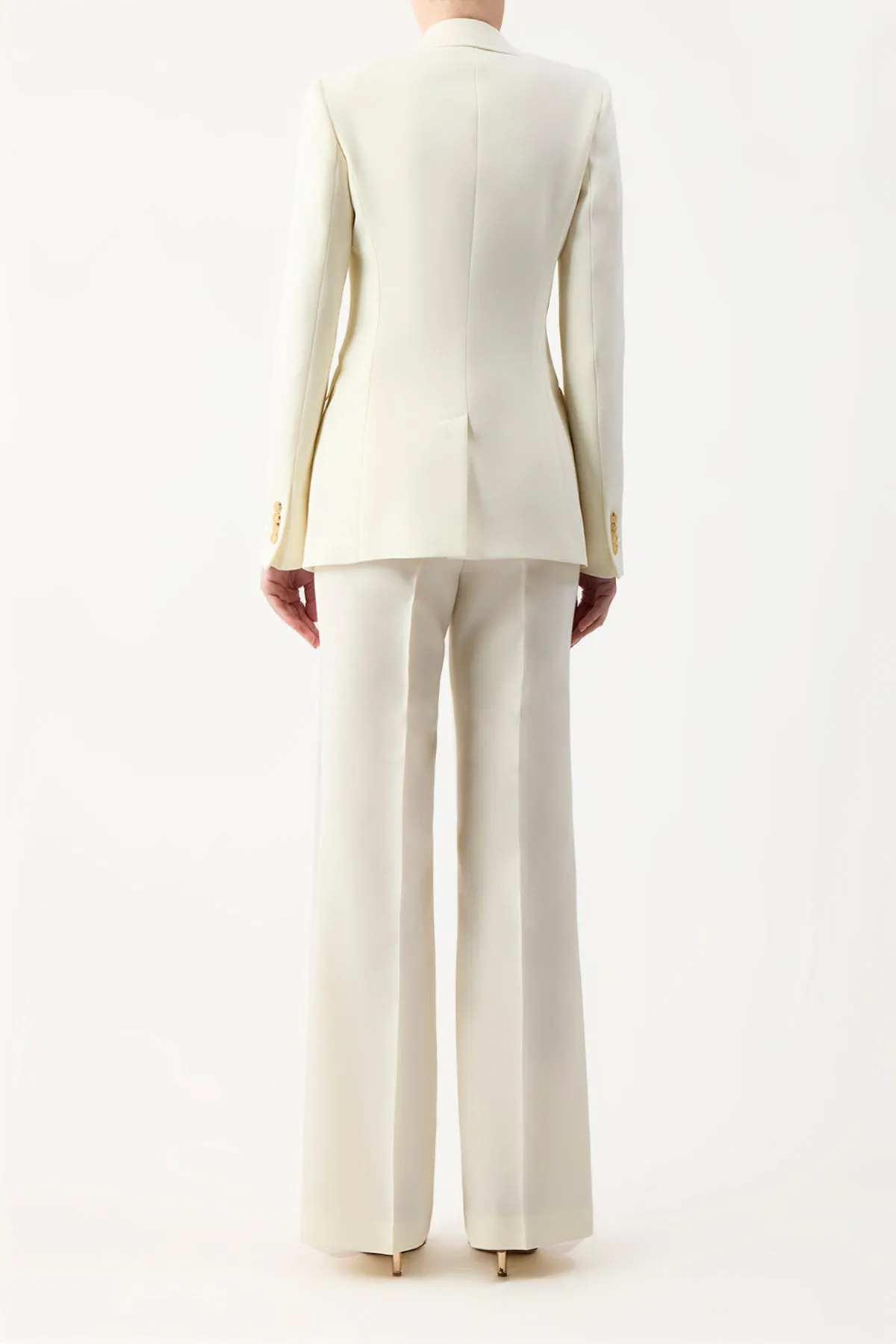 Vesta Flare Pant in Ivory Sportswear Wool sold by Gabriela Hearst product image thumbnail 4