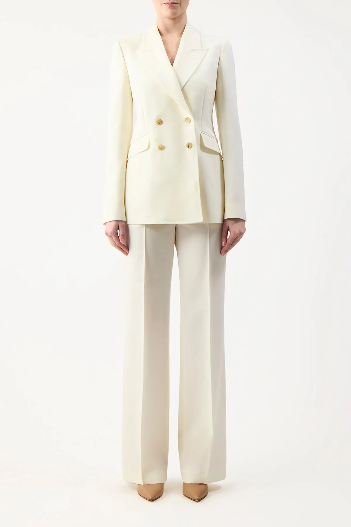 Vesta Flare Pant in Ivory Sportswear Wool sold by Gabriela Hearst product image thumbnail 2