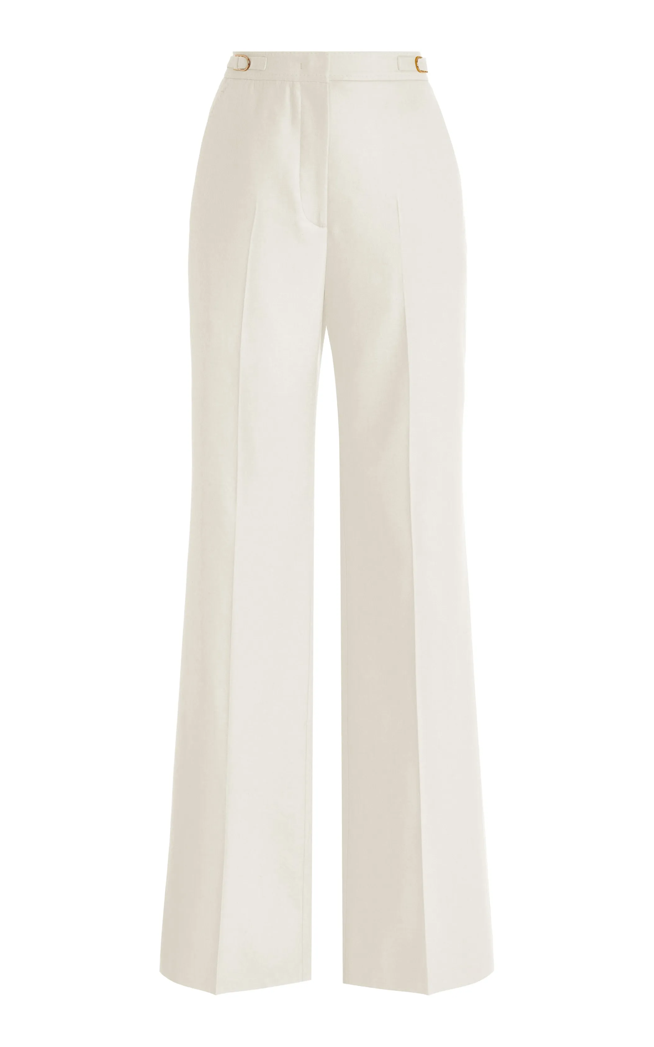 Vesta Flare Pant in Ivory Sportswear Wool sold by Gabriela Hearst